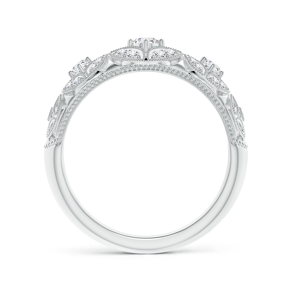 2.9mm GVS2 Vintage Inspired Diamond Floral Anniversary Ring in White Gold - side_1