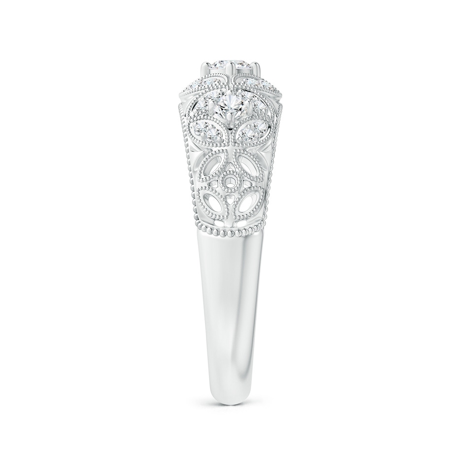 2.9mm GVS2 Vintage Inspired Diamond Floral Anniversary Ring in White Gold side-2