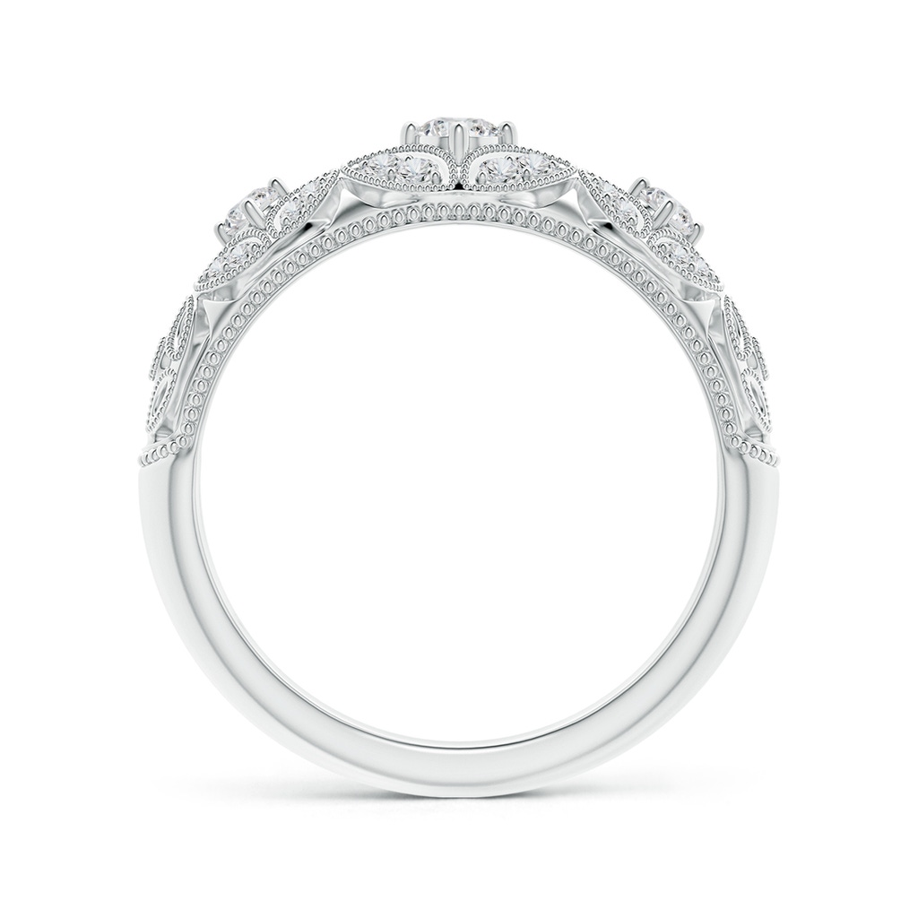 2.9mm HSI2 Vintage Inspired Diamond Floral Anniversary Ring in White Gold - side_1