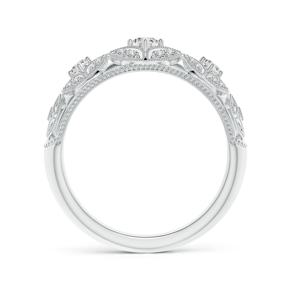 2.9mm IJI1I2 Vintage Inspired Diamond Floral Anniversary Ring in White Gold side-1