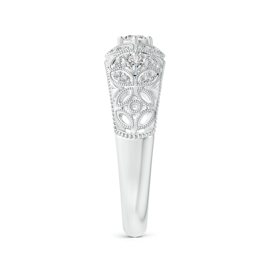 2.9mm IJI1I2 Vintage Inspired Diamond Floral Anniversary Ring in White Gold side-2