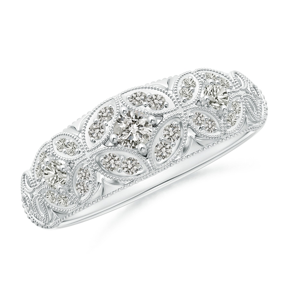 2.9mm KI3 Vintage Inspired Diamond Floral Anniversary Ring in White Gold 