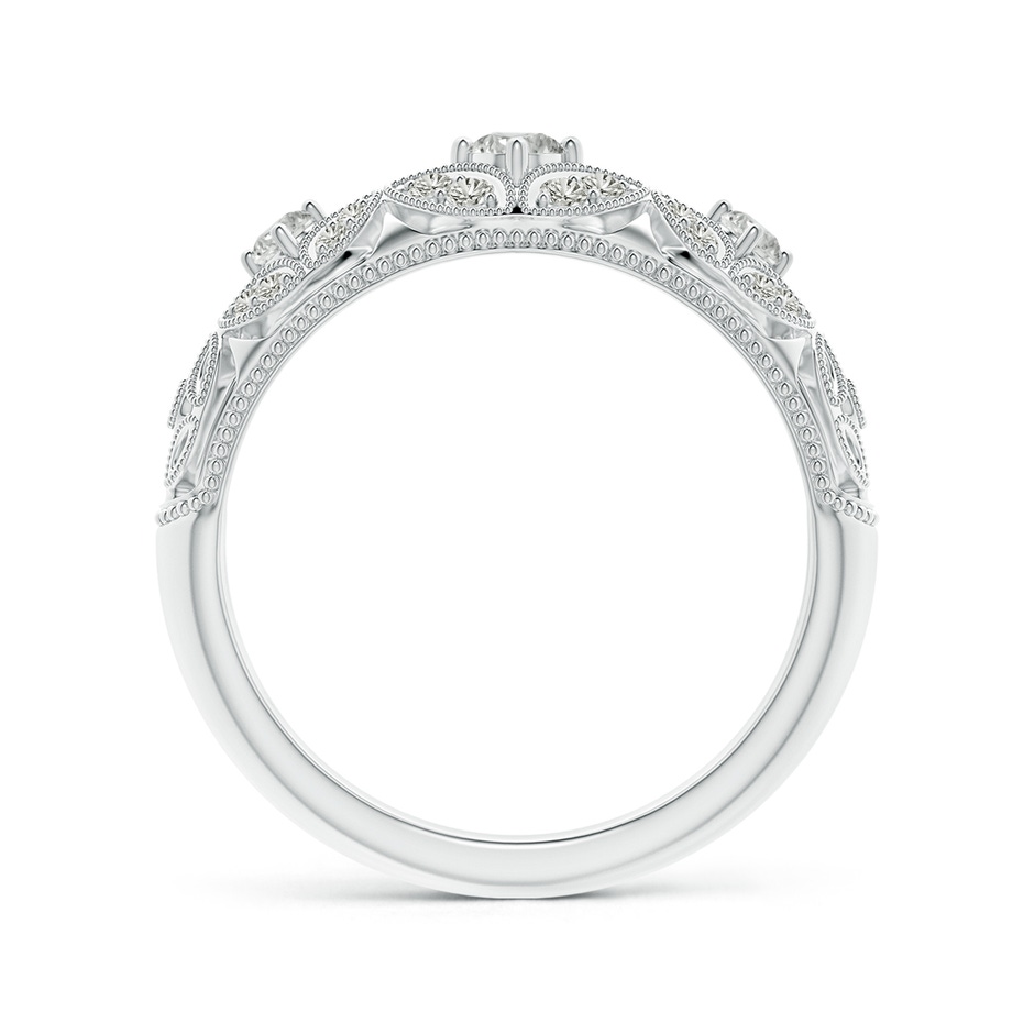 2.9mm KI3 Vintage Inspired Diamond Floral Anniversary Ring in White Gold side-1