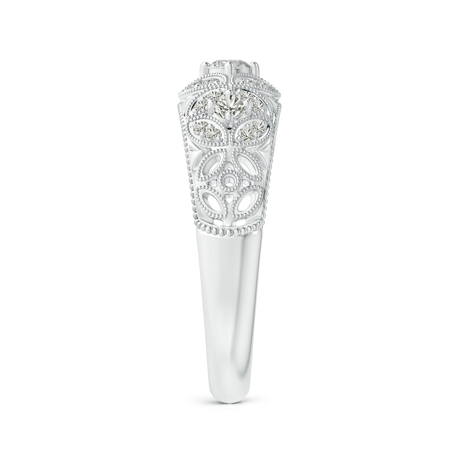 2.9mm KI3 Vintage Inspired Diamond Floral Anniversary Ring in White Gold side-2