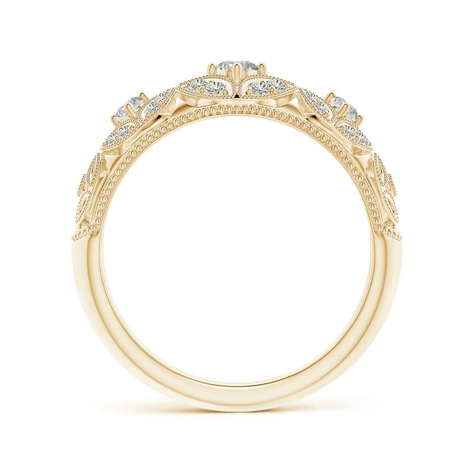 2.9mm KI3 Vintage Inspired Diamond Floral Anniversary Ring in Yellow Gold side-1