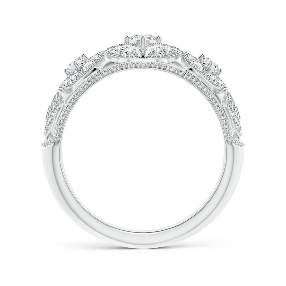 3mm GVS2 Vintage Inspired Diamond Floral Anniversary Ring in White Gold side-1