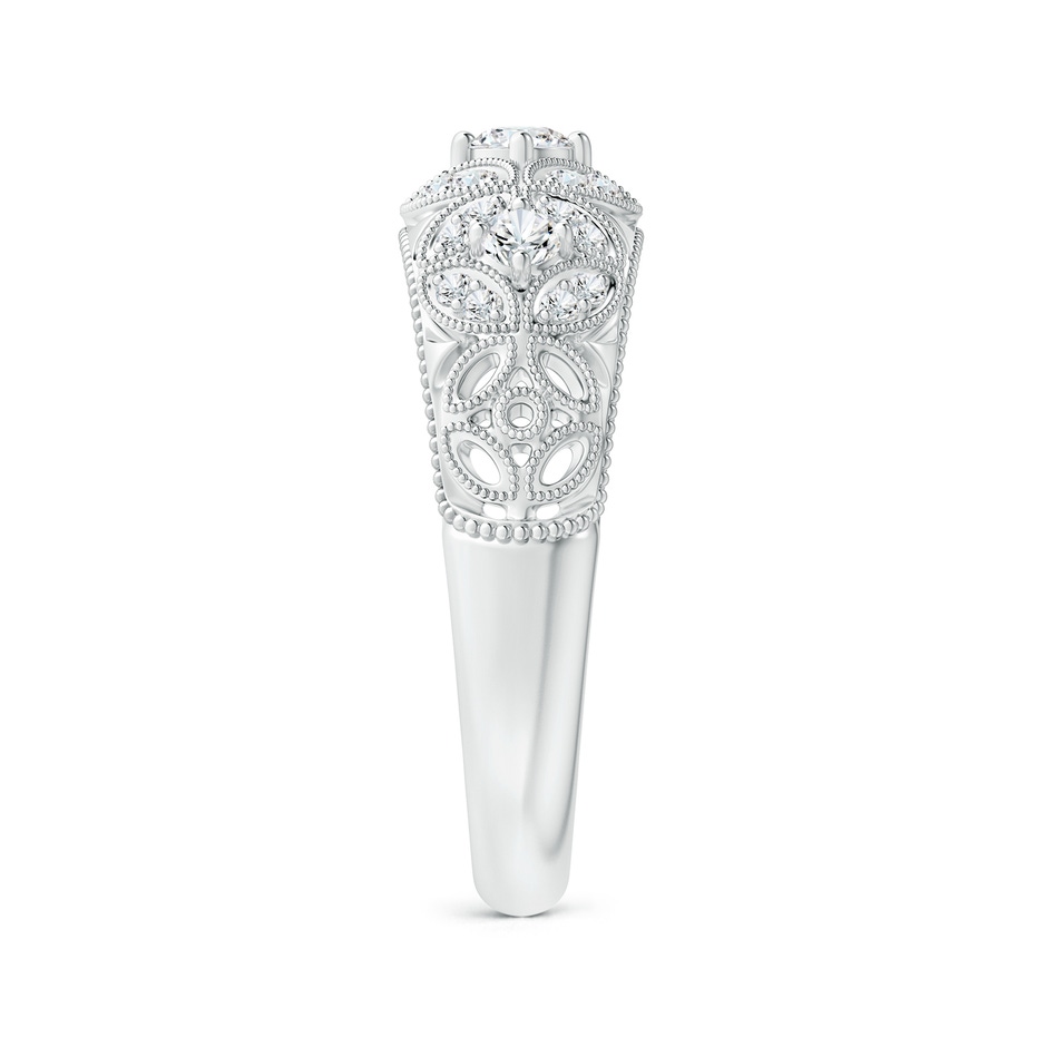 3mm GVS2 Vintage Inspired Diamond Floral Anniversary Ring in White Gold side-2