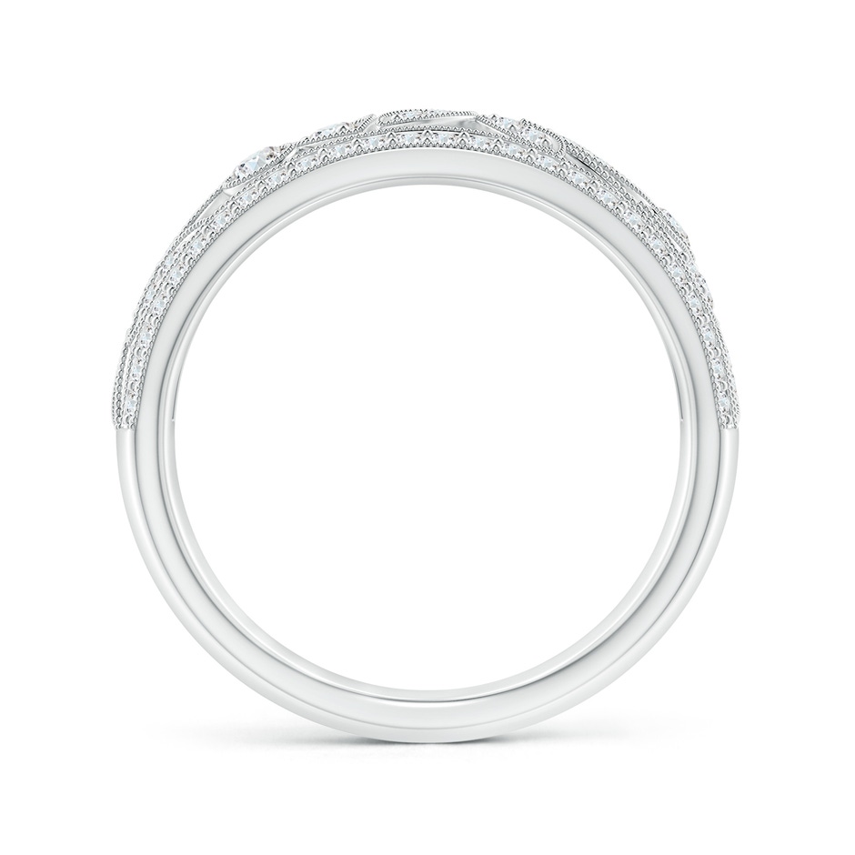 2mm GVS2 Vintage Style Nature Inspired Diamond Anniversary Band in White Gold side-1