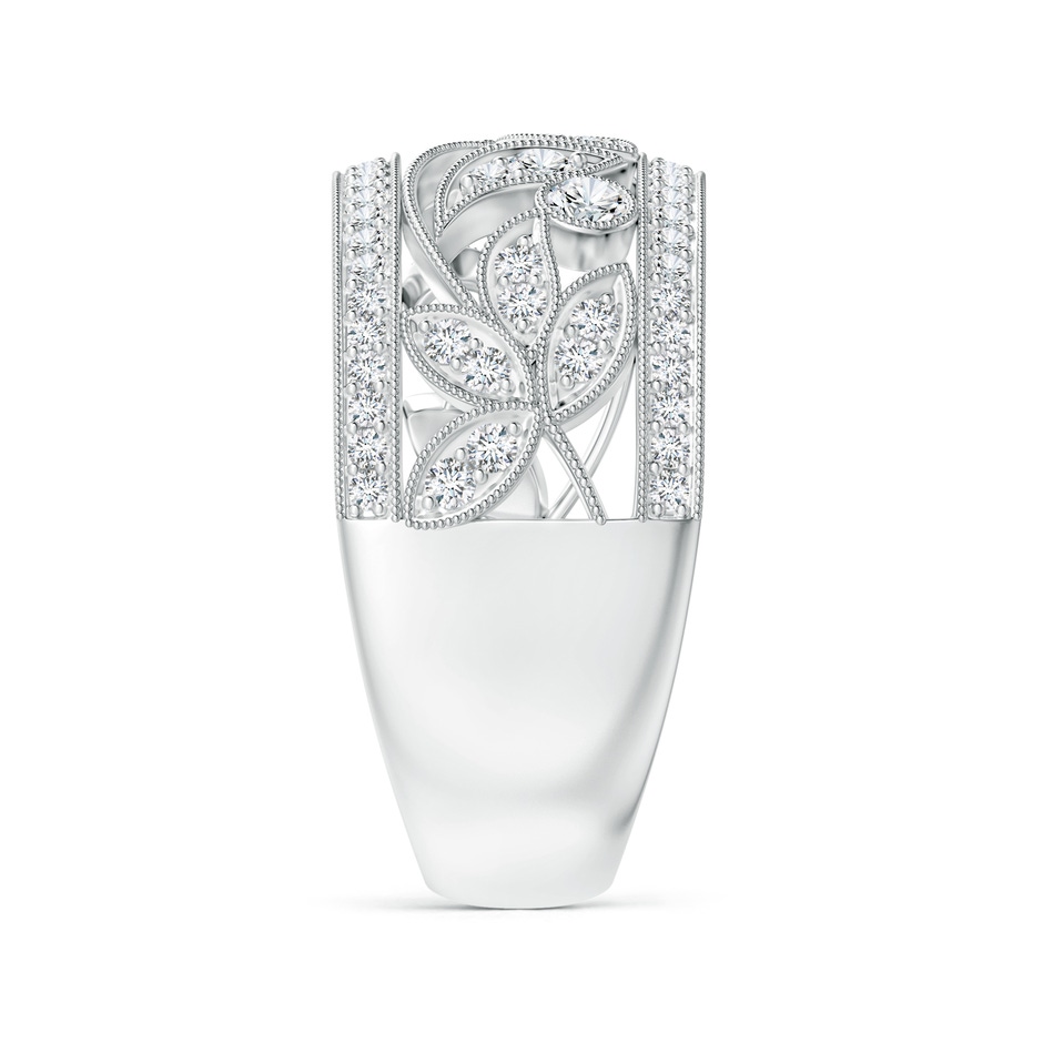 2mm GVS2 Vintage Style Nature Inspired Diamond Anniversary Band in White Gold side-2