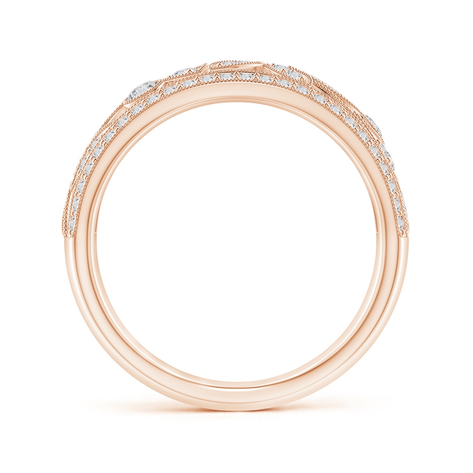 2mm HSI2 Vintage Style Nature Inspired Diamond Anniversary Band in Rose Gold side-1