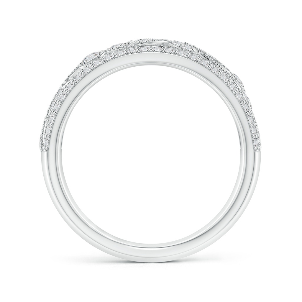 2mm HSI2 Vintage Style Nature Inspired Diamond Anniversary Band in White Gold - side_1