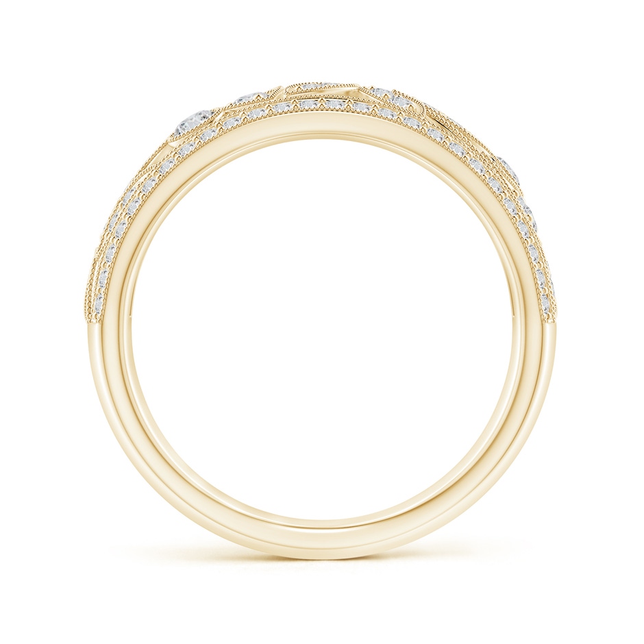 2mm HSI2 Vintage Style Nature Inspired Diamond Anniversary Band in Yellow Gold side-1