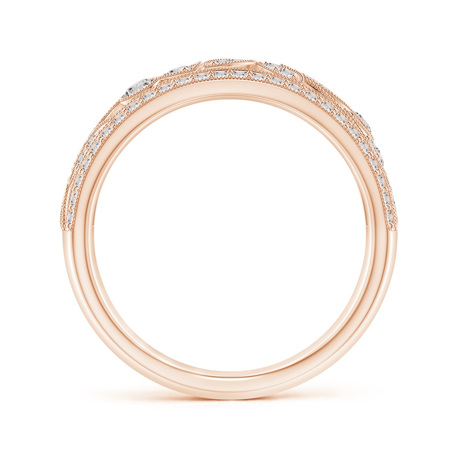 2mm IJI1I2 Vintage Style Nature Inspired Diamond Anniversary Band in Rose Gold side-1