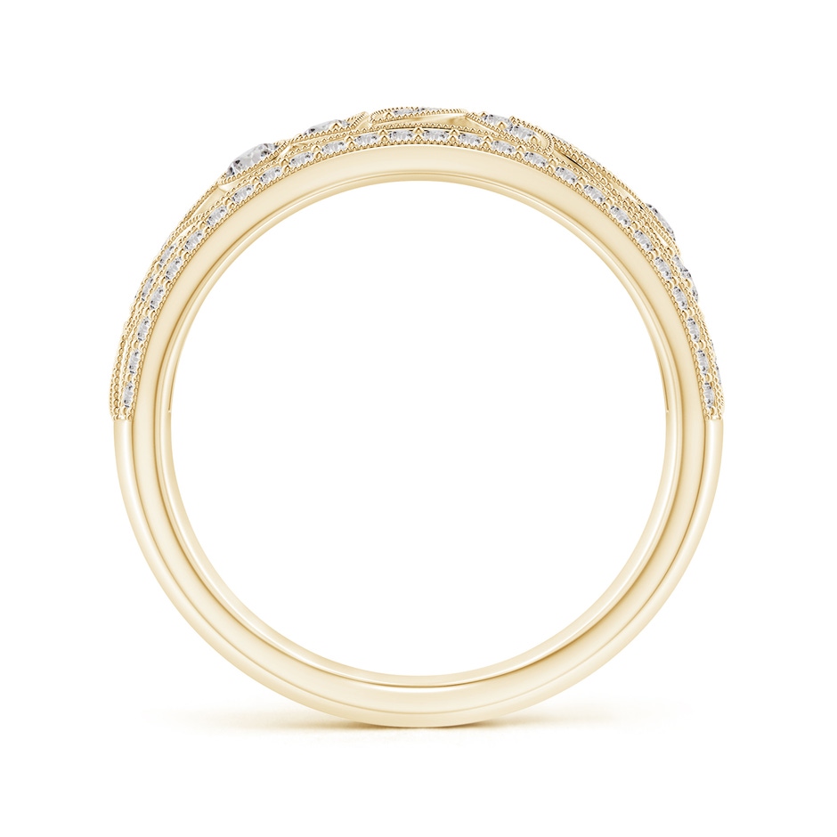 2mm IJI1I2 Vintage Style Nature Inspired Diamond Anniversary Band in Yellow Gold side-1