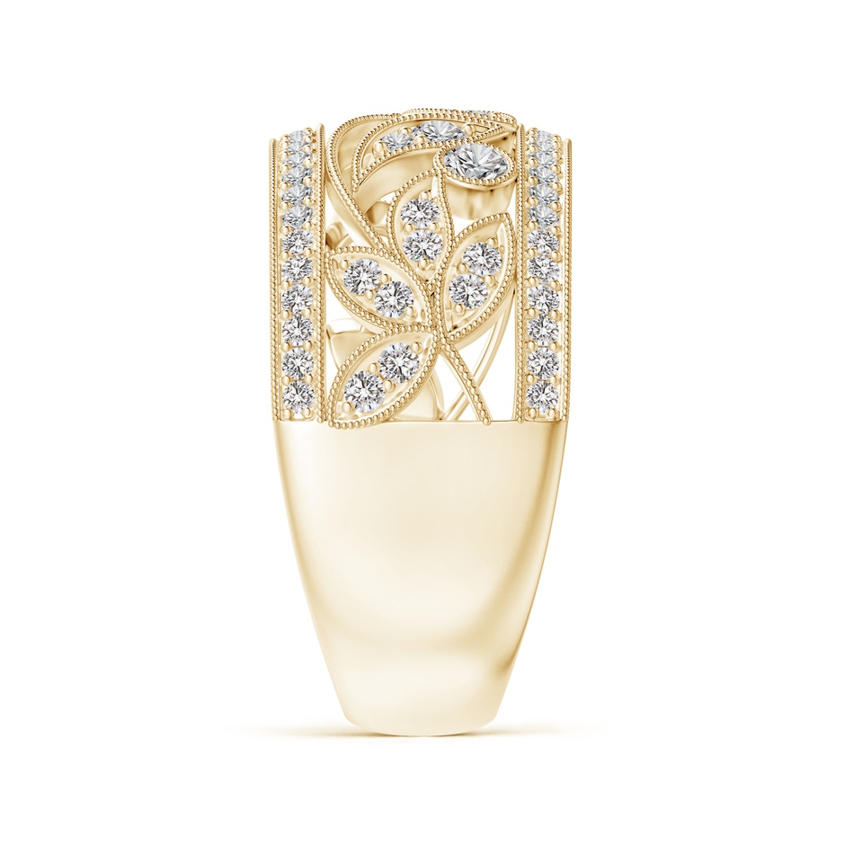 2mm IJI1I2 Vintage Style Nature Inspired Diamond Anniversary Band in Yellow Gold side-2