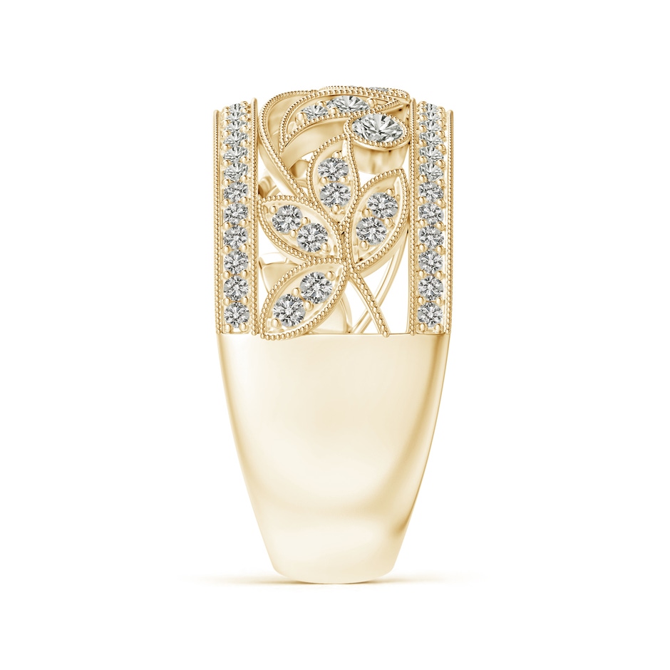 2mm KI3 Vintage Style Nature Inspired Diamond Anniversary Band in Yellow Gold side-2
