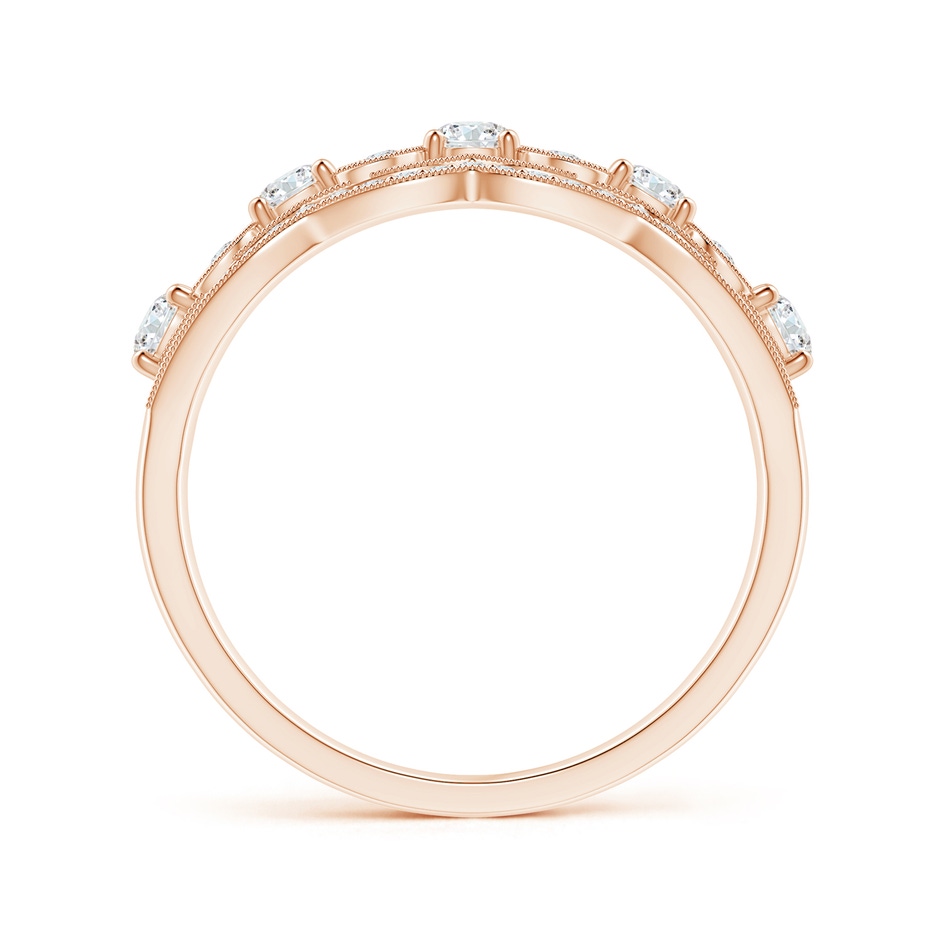 2.9mm GVS2 Diamond Anniversary Band with Leaf Motifs in Rose Gold side-1