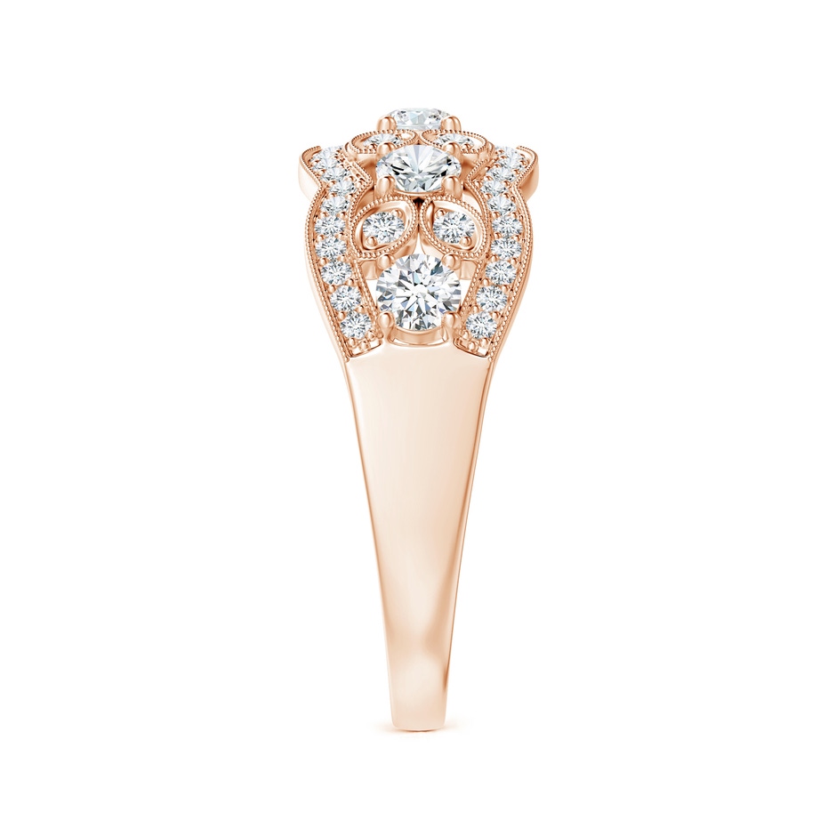 2.9mm GVS2 Diamond Anniversary Band with Leaf Motifs in Rose Gold side-2