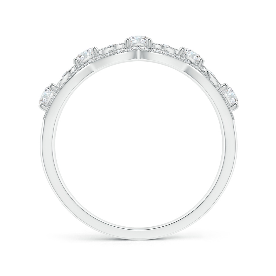 2.9mm GVS2 Diamond Anniversary Band with Leaf Motifs in White Gold side-1