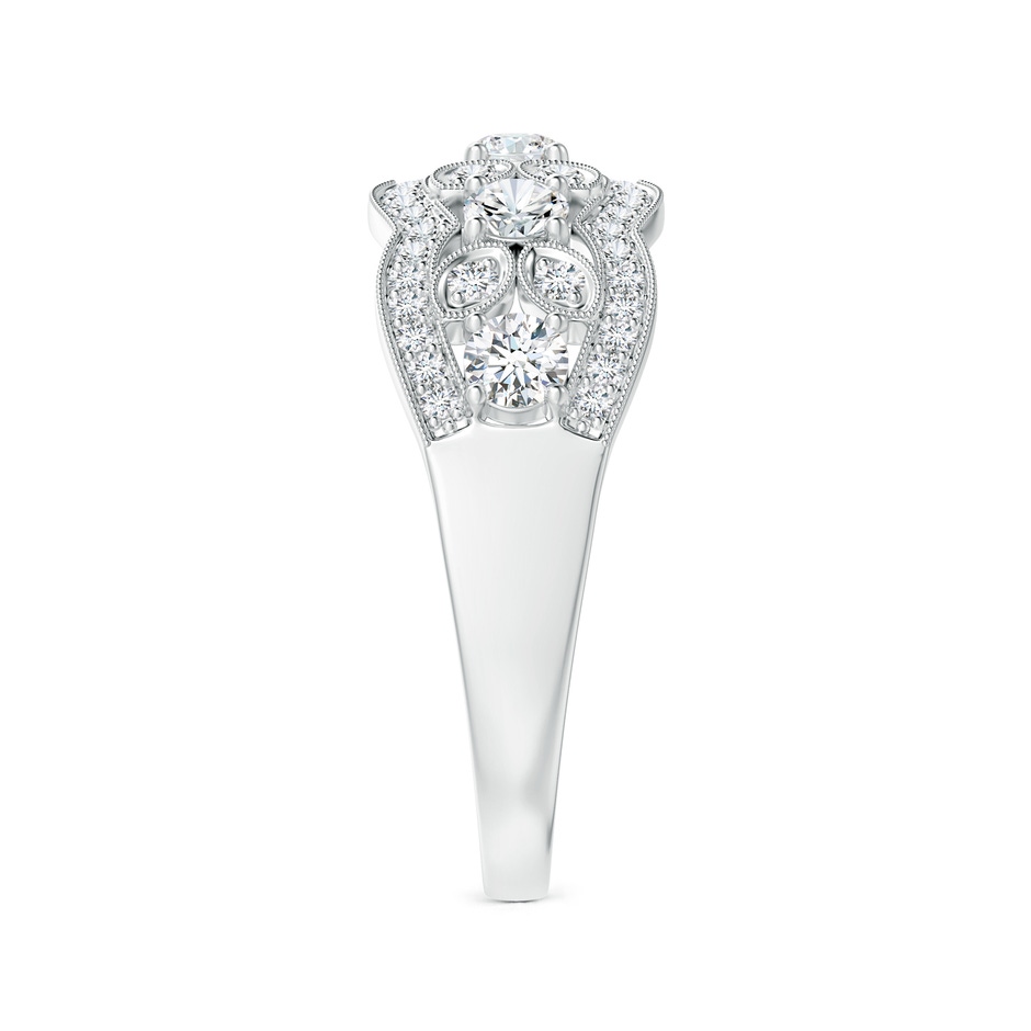 2.9mm GVS2 Diamond Anniversary Band with Leaf Motifs in White Gold side-2