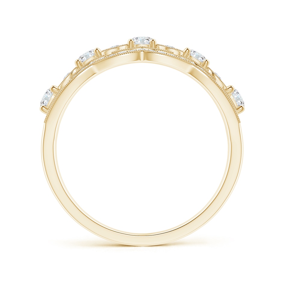 2.9mm GVS2 Diamond Anniversary Band with Leaf Motifs in Yellow Gold side-1