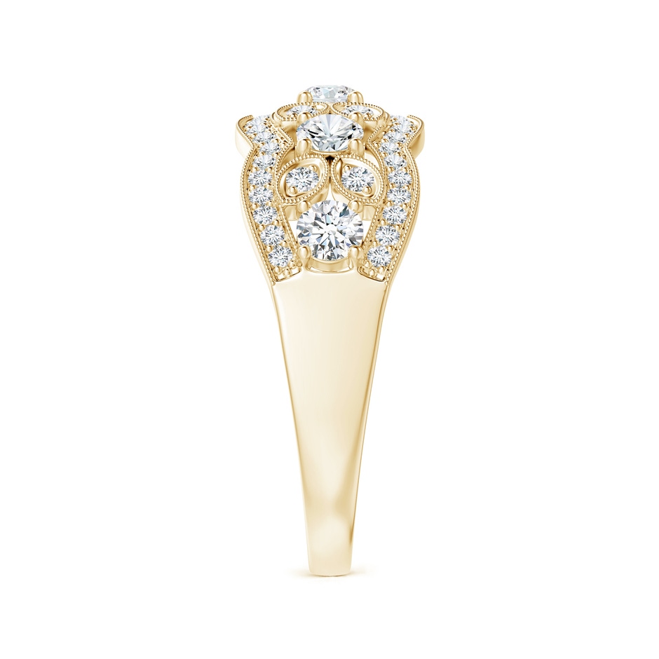 2.9mm GVS2 Diamond Anniversary Band with Leaf Motifs in Yellow Gold side-2