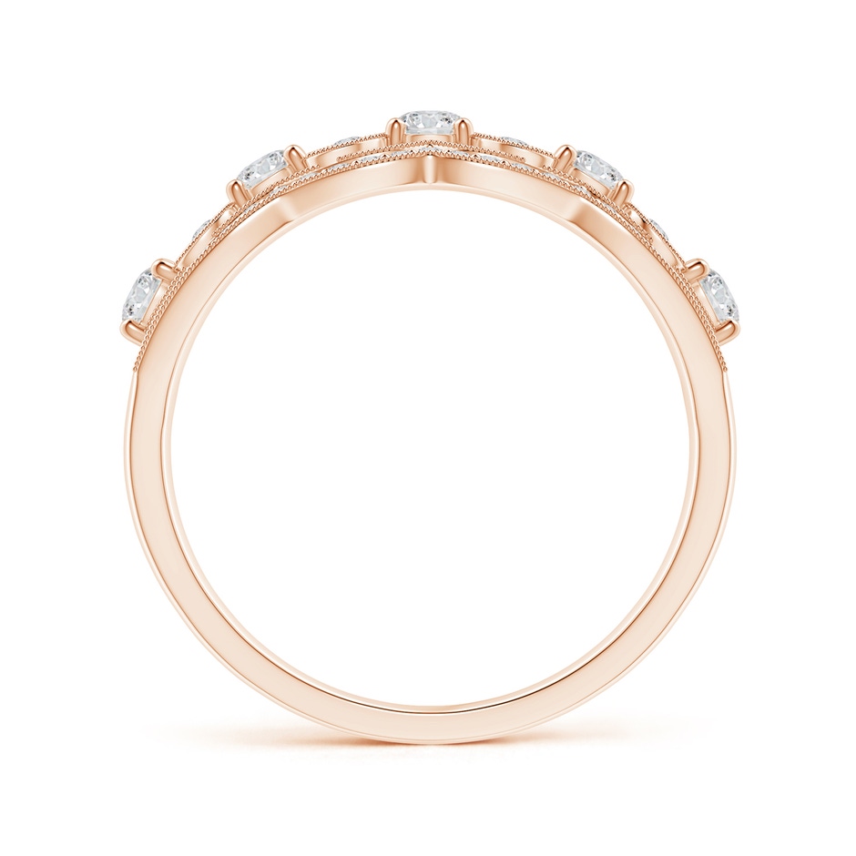2.9mm HSI2 Diamond Anniversary Band with Leaf Motifs in Rose Gold side-1