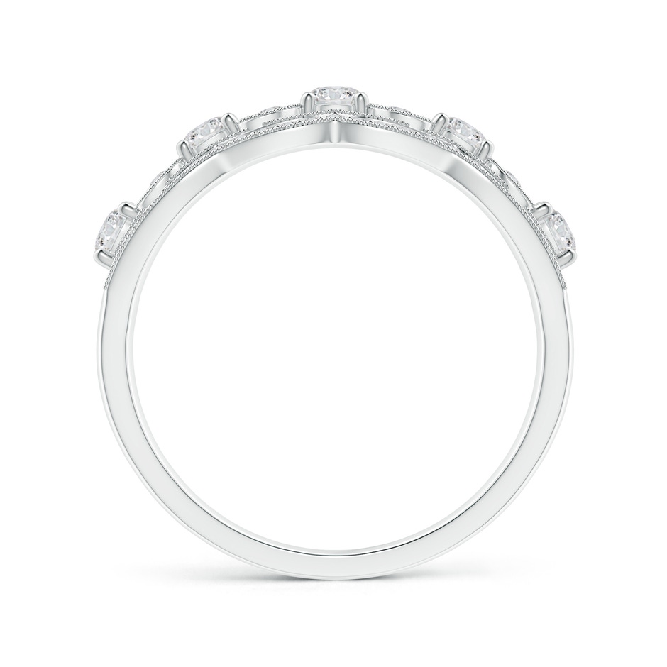 2.9mm HSI2 Diamond Anniversary Band with Leaf Motifs in White Gold side-1