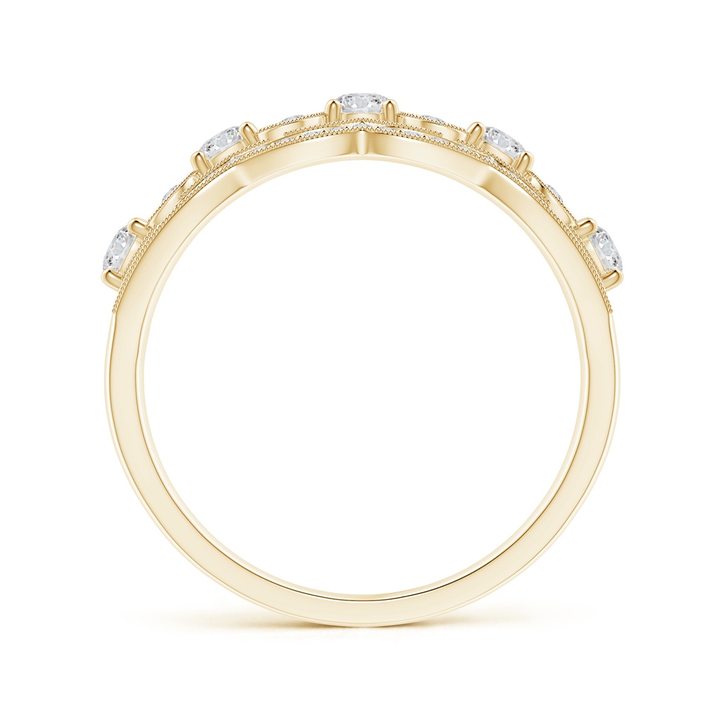 2.9mm HSI2 Diamond Anniversary Band with Leaf Motifs in Yellow Gold - side_1