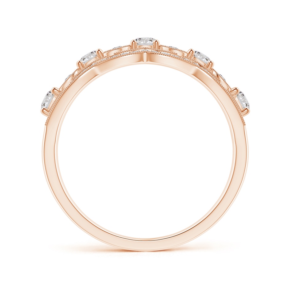 2.9mm IJI1I2 Diamond Anniversary Band with Leaf Motifs in Rose Gold side-1