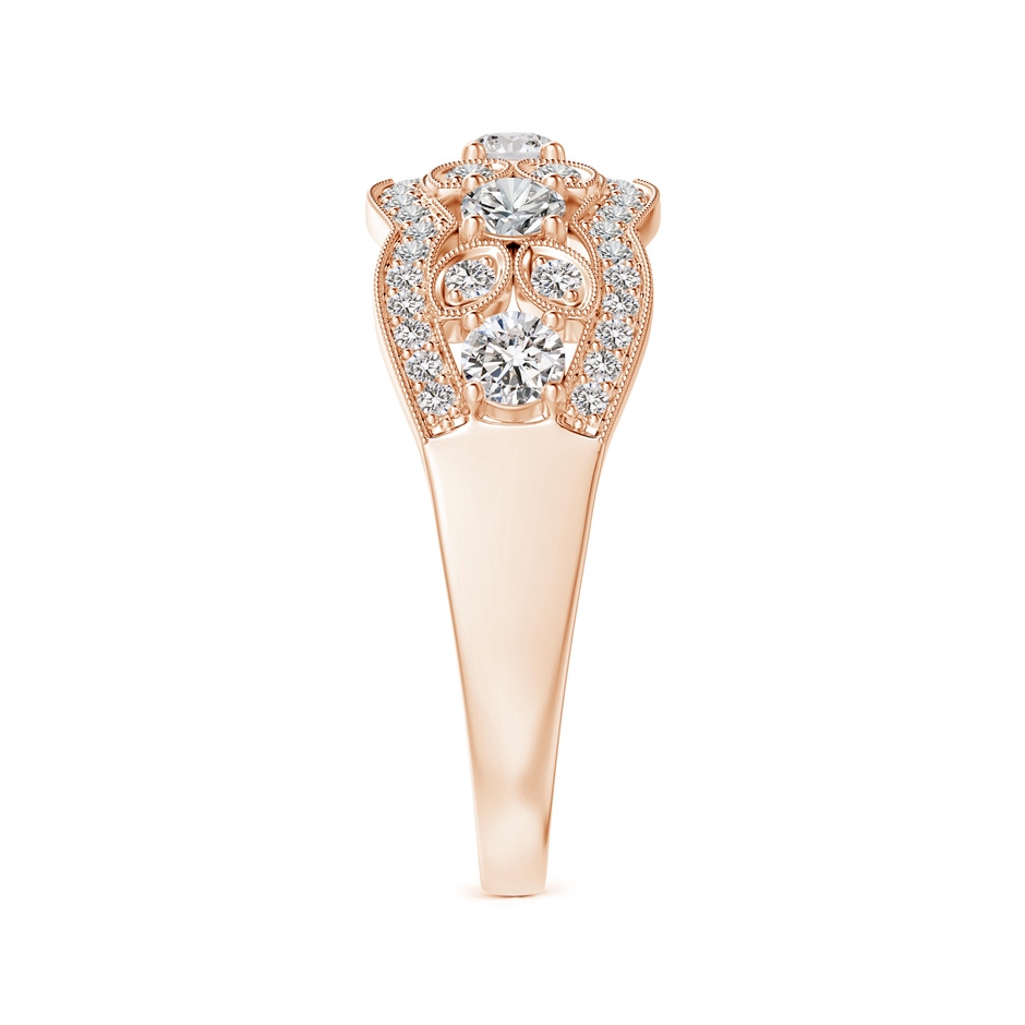 2.9mm IJI1I2 Diamond Anniversary Band with Leaf Motifs in Rose Gold side-2