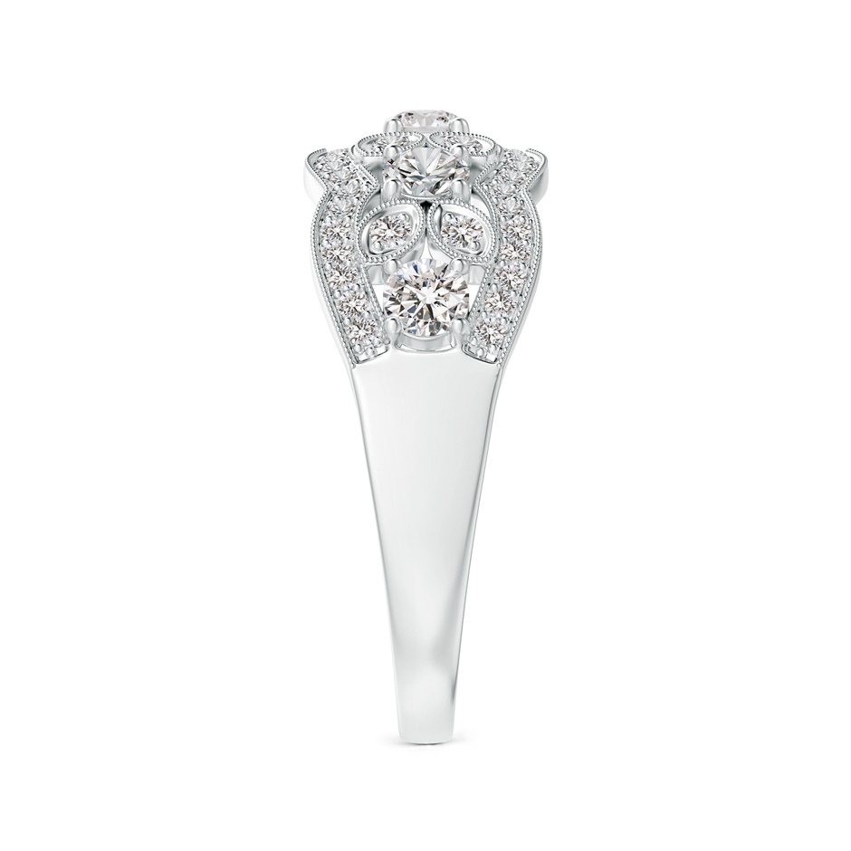 2.9mm IJI1I2 Diamond Anniversary Band with Leaf Motifs in White Gold side-2
