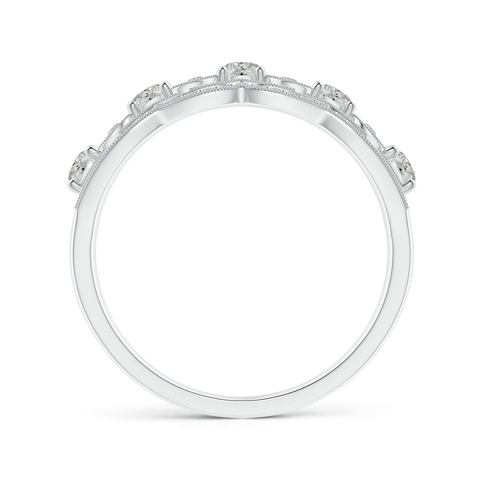 2.9mm KI3 Diamond Anniversary Band with Leaf Motifs in White Gold side-1