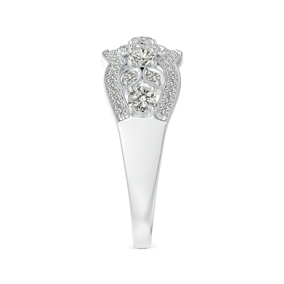 2.9mm KI3 Diamond Anniversary Band with Leaf Motifs in White Gold side-2