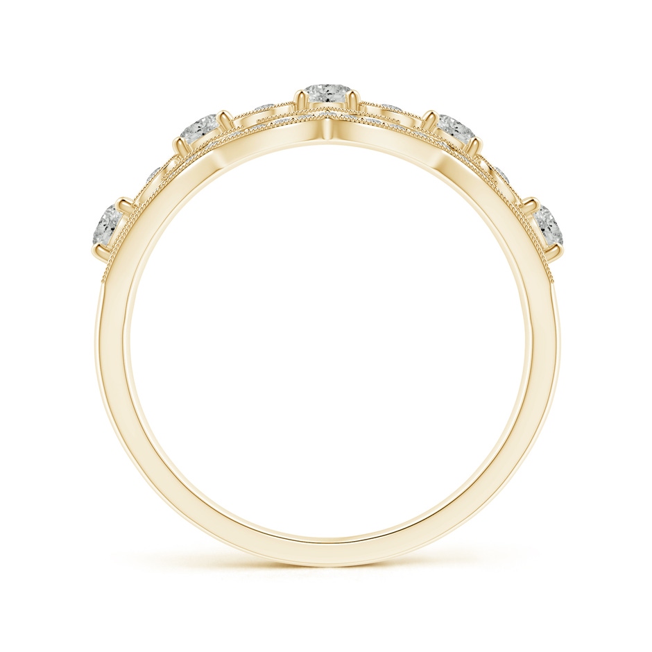 2.9mm KI3 Diamond Anniversary Band with Leaf Motifs in Yellow Gold side-1