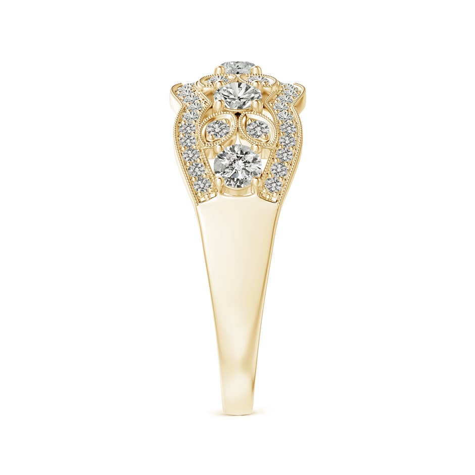 2.9mm KI3 Diamond Anniversary Band with Leaf Motifs in Yellow Gold side-2