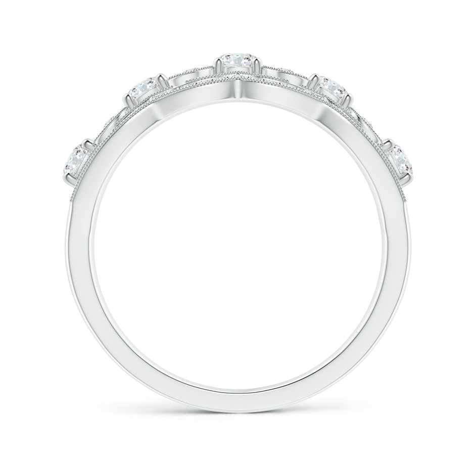 3.2mm GVS2 Diamond Anniversary Band with Leaf Motifs in White Gold side-1