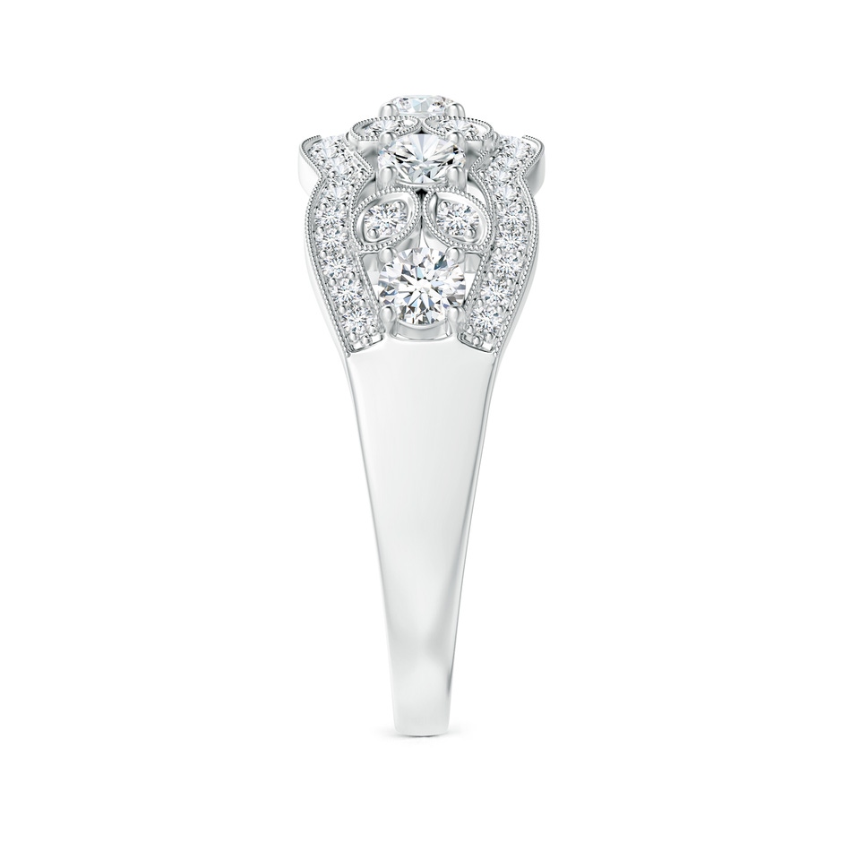 3.2mm GVS2 Diamond Anniversary Band with Leaf Motifs in White Gold side-2
