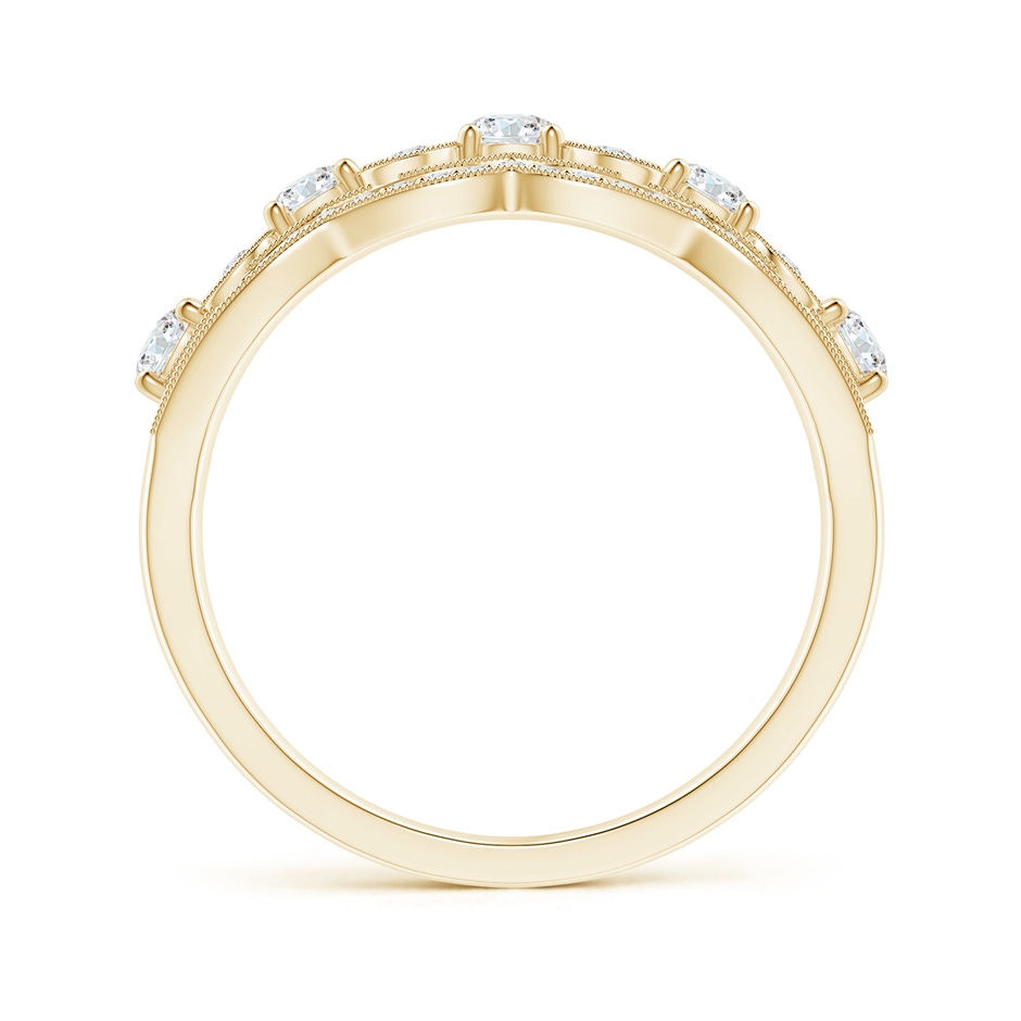 3.2mm GVS2 Diamond Anniversary Band with Leaf Motifs in Yellow Gold side-1