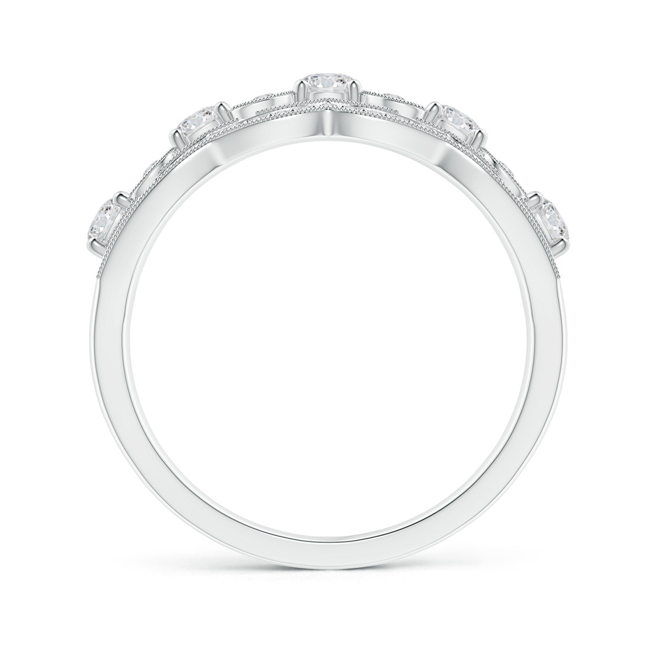 3.2mm HSI2 Diamond Anniversary Band with Leaf Motifs in White Gold side-1