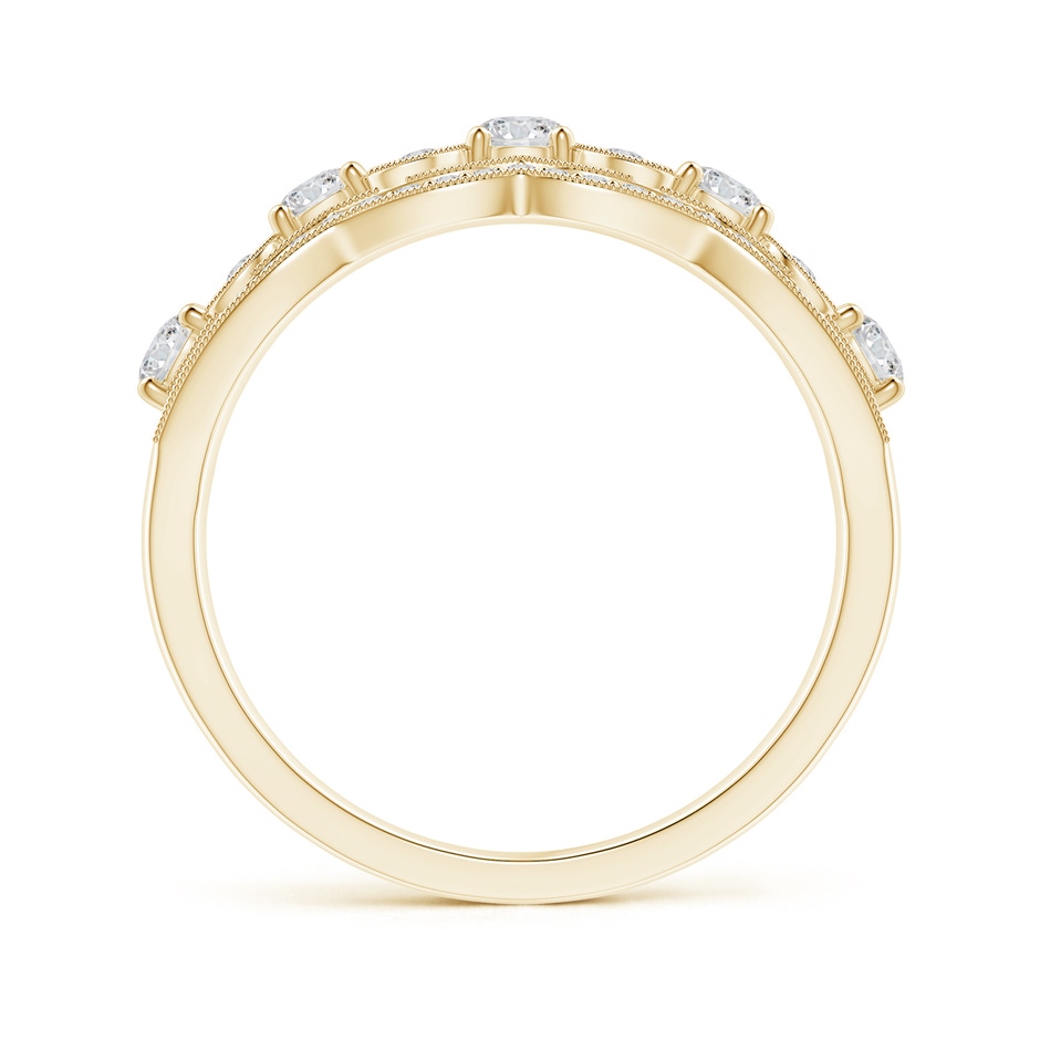3.2mm HSI2 Diamond Anniversary Band with Leaf Motifs in Yellow Gold side-1