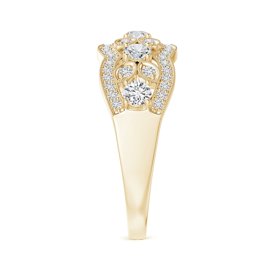 3.2mm HSI2 Diamond Anniversary Band with Leaf Motifs in Yellow Gold side-2