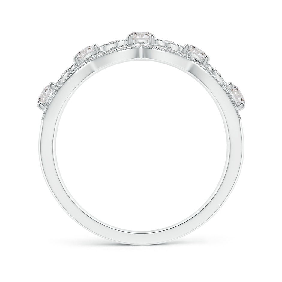 3.2mm IJI1I2 Diamond Anniversary Band with Leaf Motifs in White Gold side-1