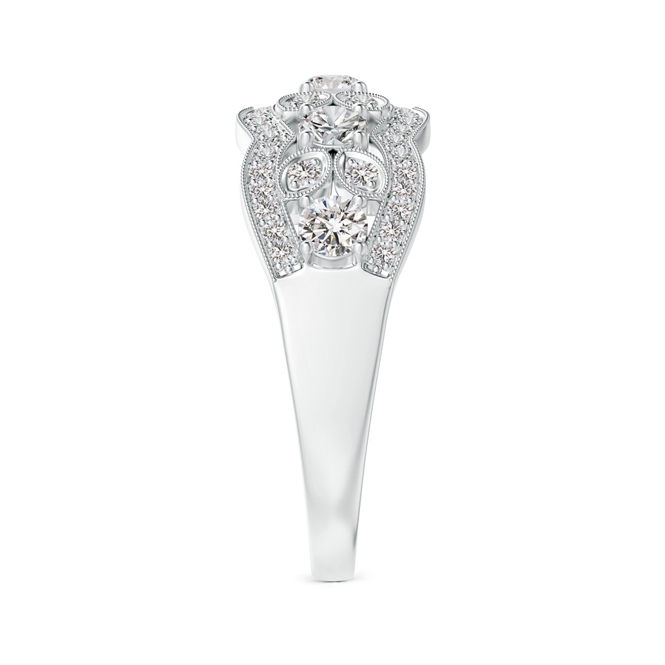 3.2mm IJI1I2 Diamond Anniversary Band with Leaf Motifs in White Gold side-2