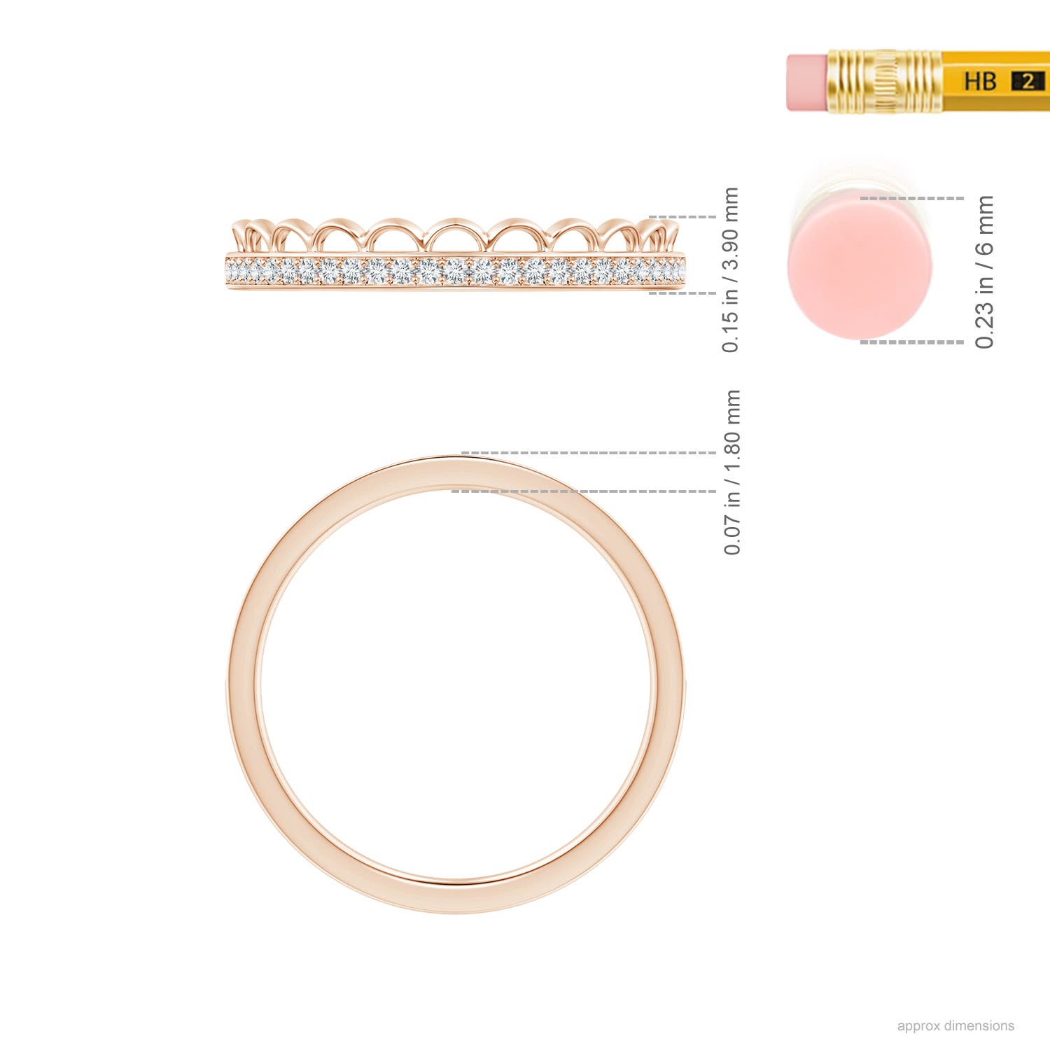 G, VS2 / 0.16 CT / 14 KT Rose Gold