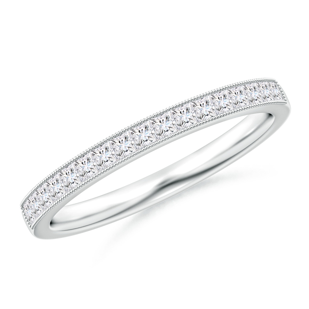 1.5mm GVS2 Channel-Set Princess-Cut Diamond Wedding Band with Milgrain in P950 Platinum