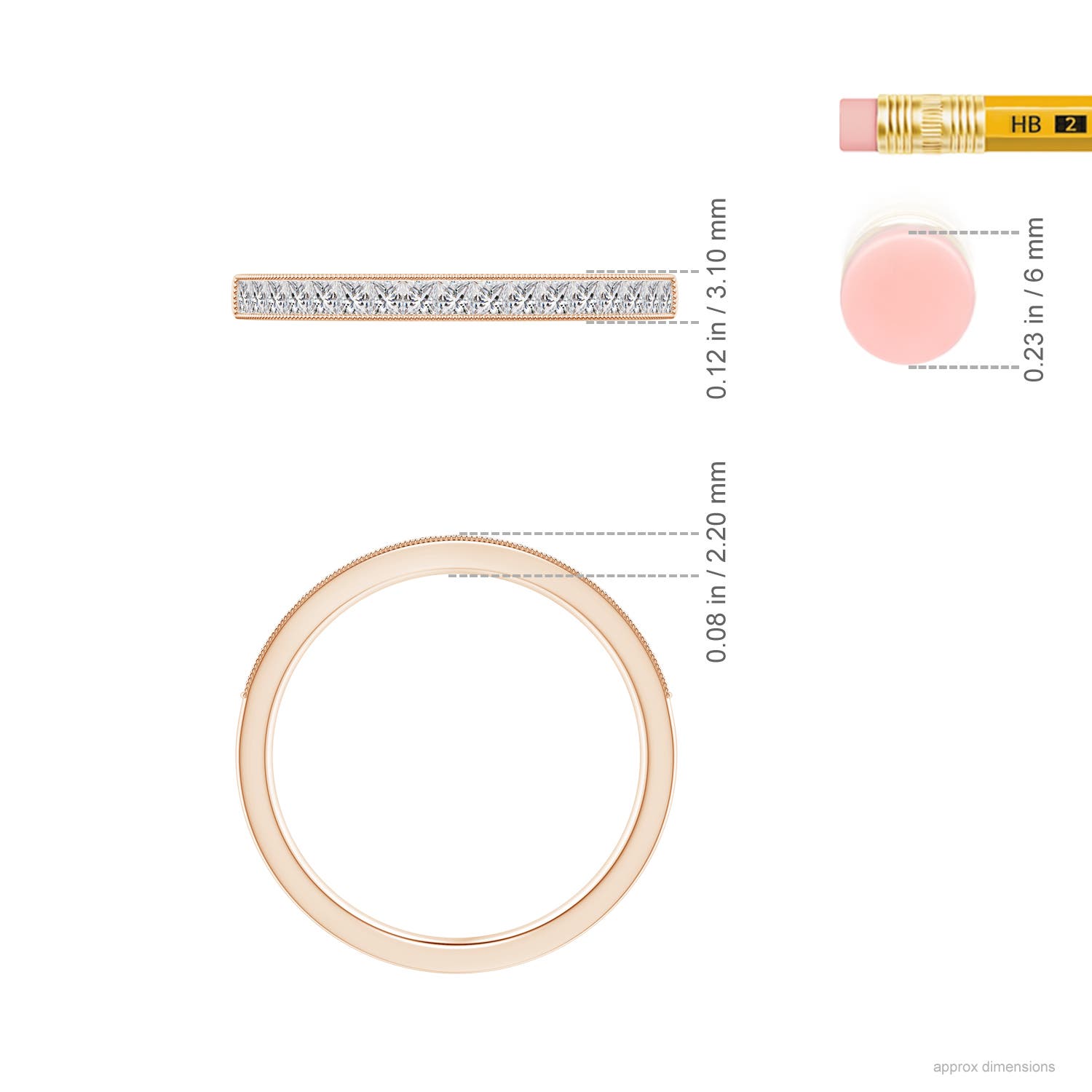 I-J, I1-I2 / 0.26 CT / 14 KT Rose Gold