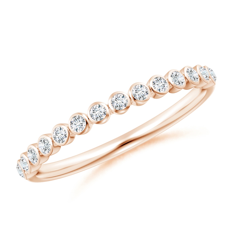 1.5mm GVS2 Bezel-Set Diamond Half Eternity Wedding Band in Rose Gold 