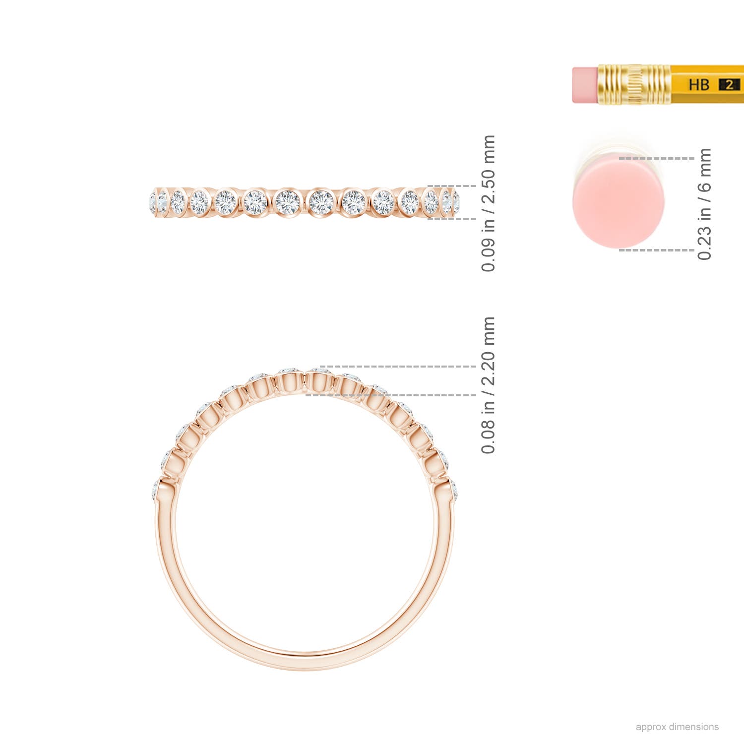 G, VS2 / 0.2 CT / 14 KT Rose Gold