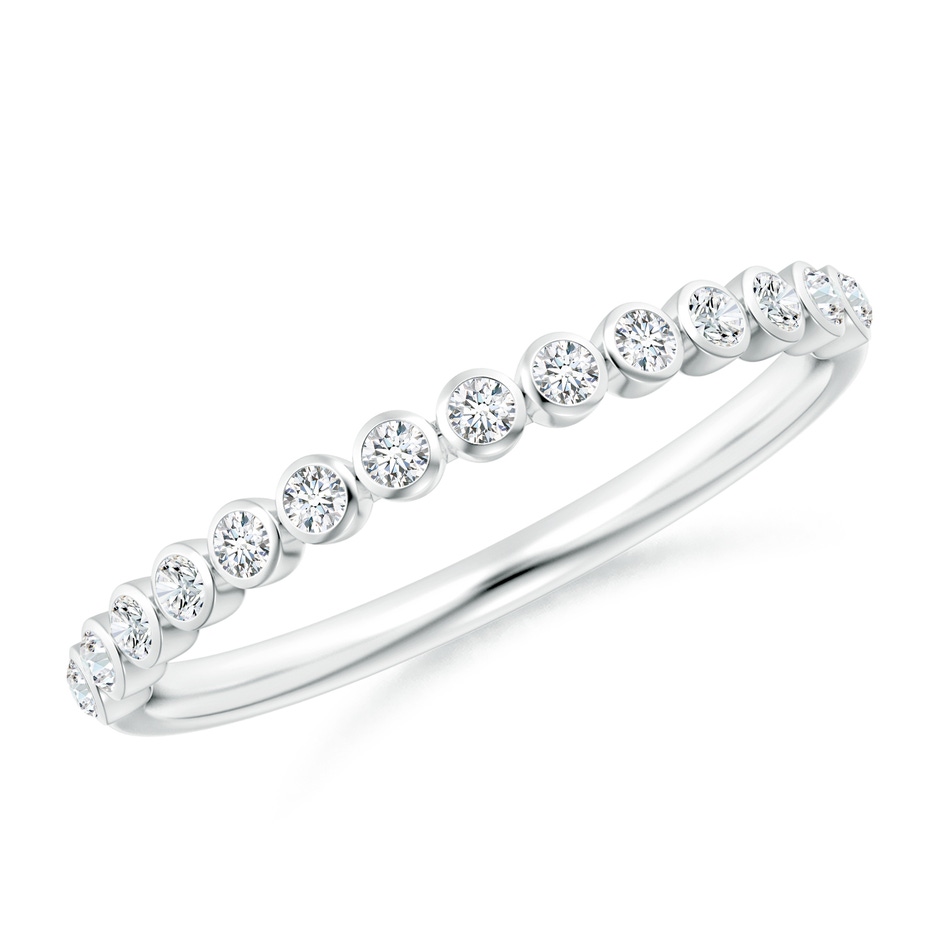 1.5mm GVS2 Bezel-Set Diamond Half Eternity Wedding Band in White Gold 